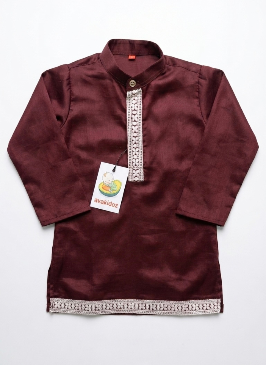 Maroon Kurta Jacket Set