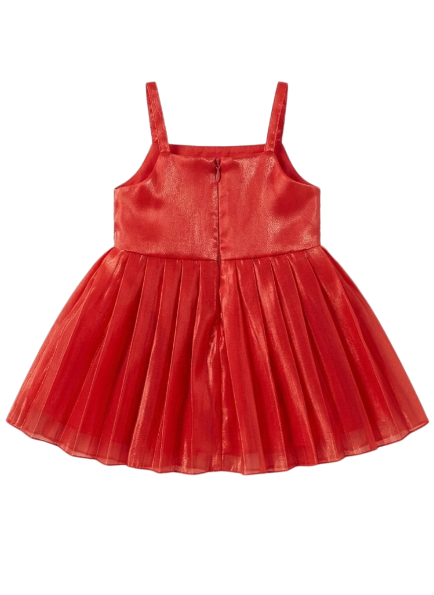 Red Floral Party Dress (0–6 Months)