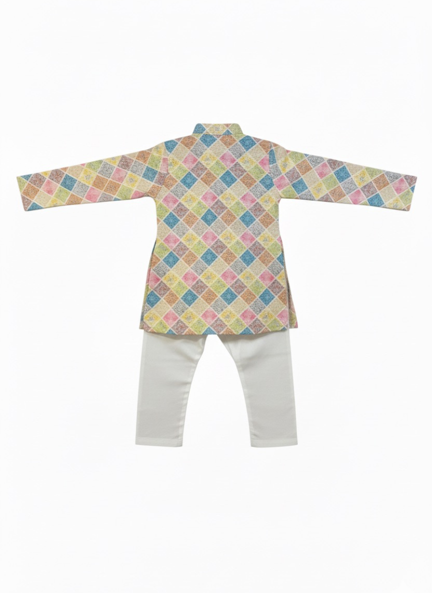 Boys Multicolor Printed Kurta Pajama Set