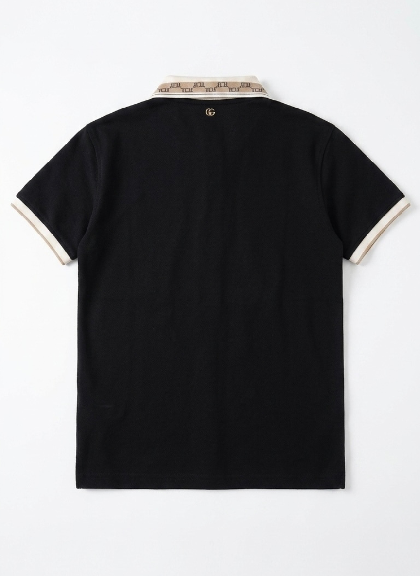 Black Zip Polo T-Shirt