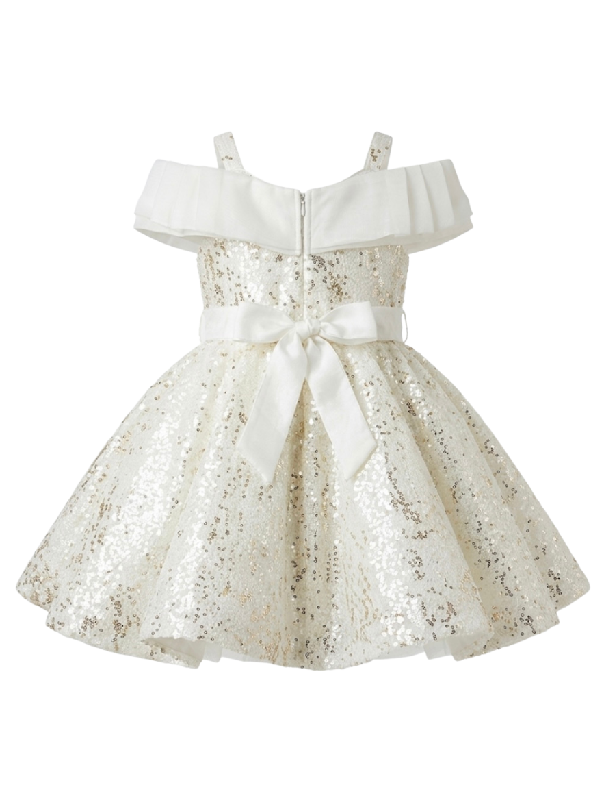 White Frill Party Frock (1–4 Years)
