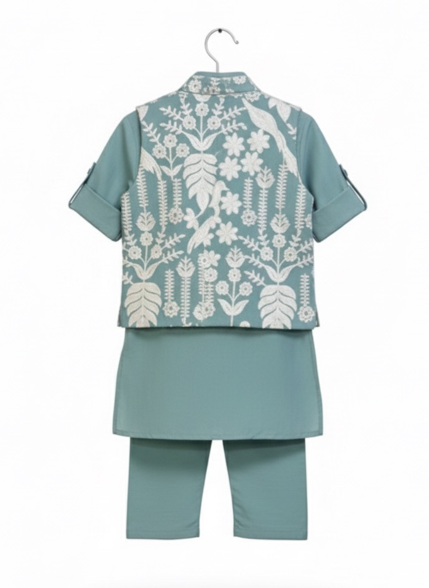 Boys Green Kurta Set