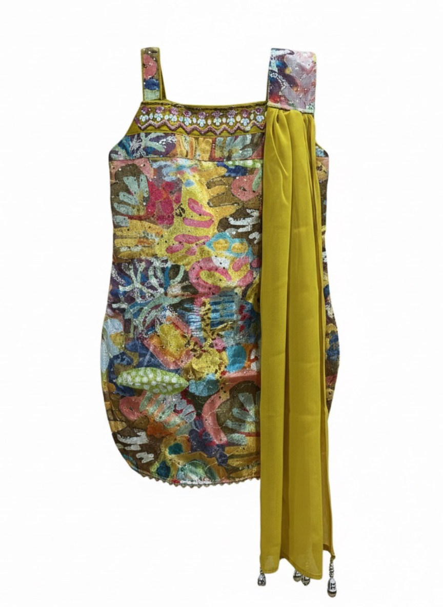 Girls Yellow Farshi Salwar Suit
