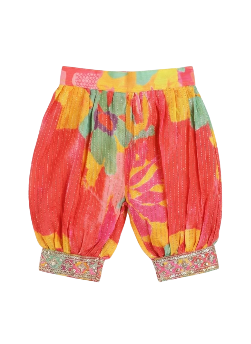NB Orange Farshi Salwar Set (0–1 Year)