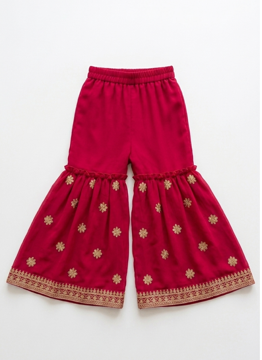 Red Sharara Set (5–10 Years)