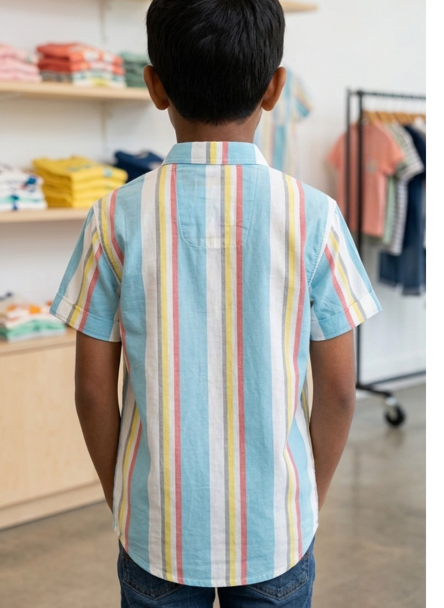 Blue Striped Casual Shirt