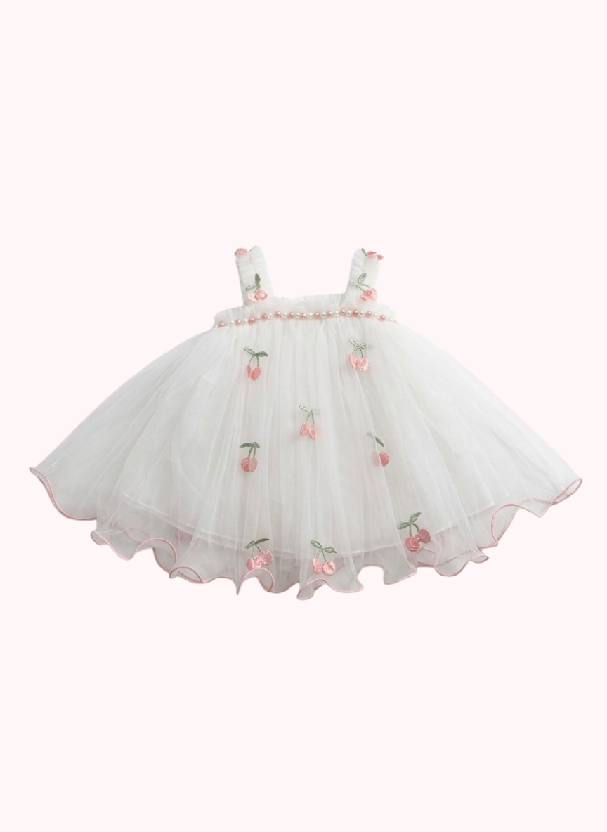 White Net Party Dress (0-6M)