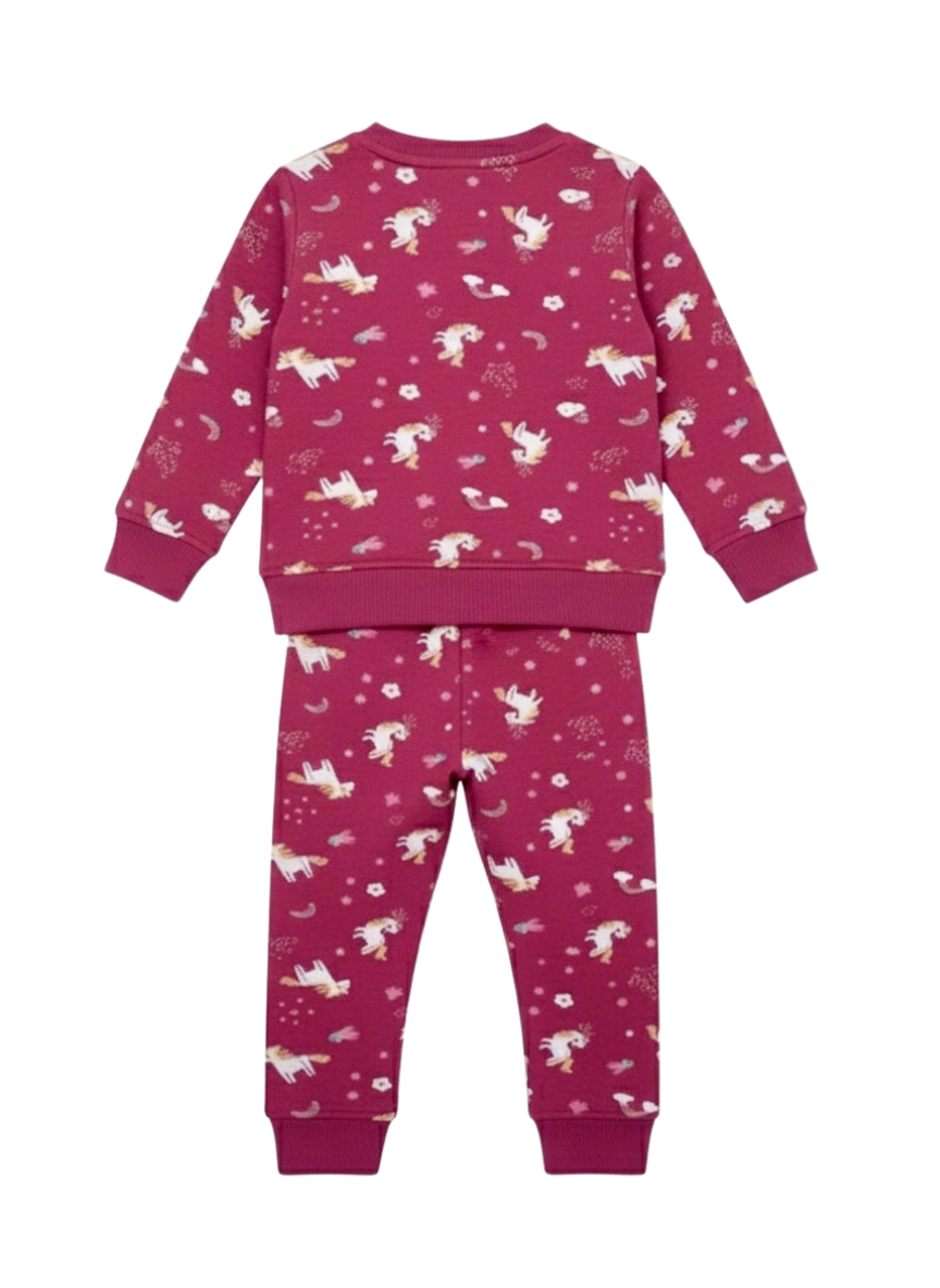 Girls Pink Unicorn Printed Co-Ord Set