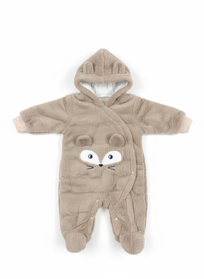 Teddy Brown Cotton Baby Romper