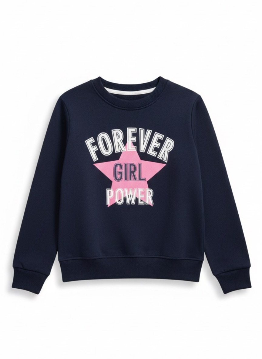 Forever Girl Dark Blue Fleece Co-Ord Set for Girls