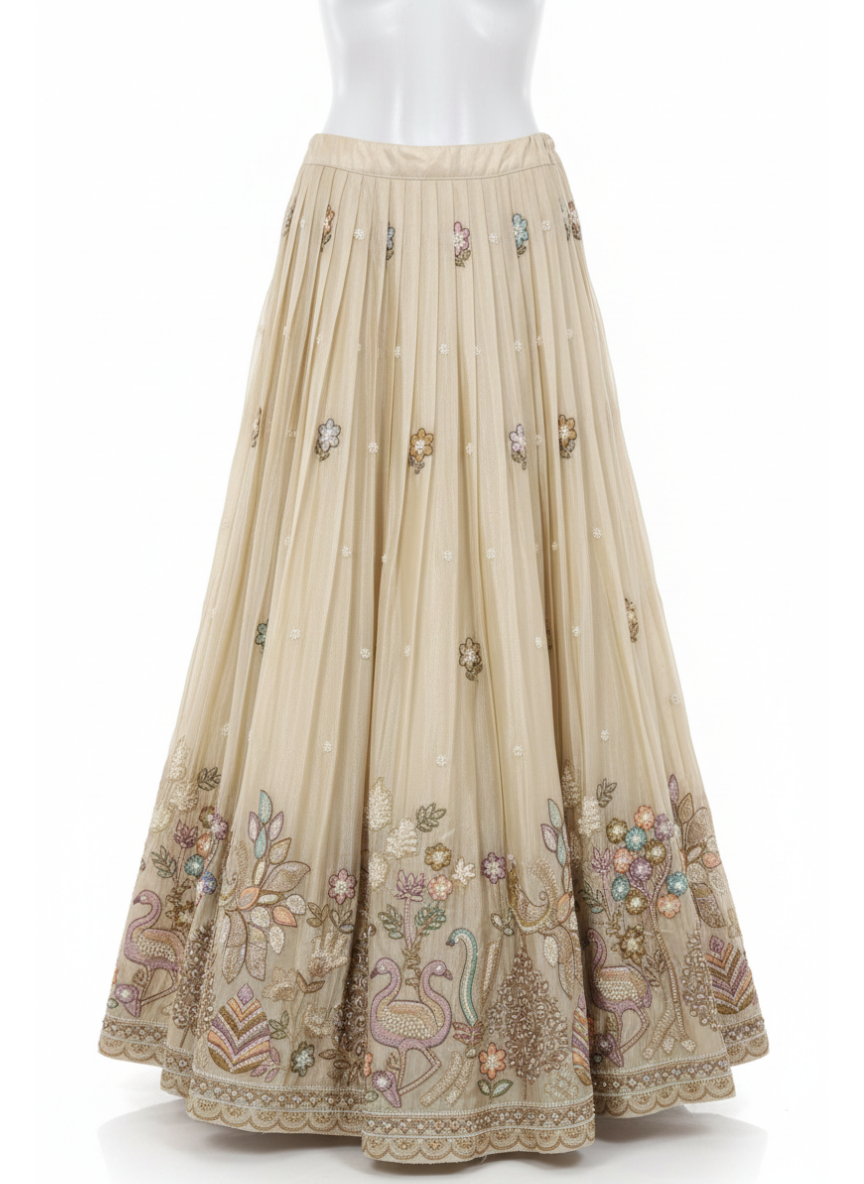 Crème Work Ethnic Lehenga Set (8–10 Years)