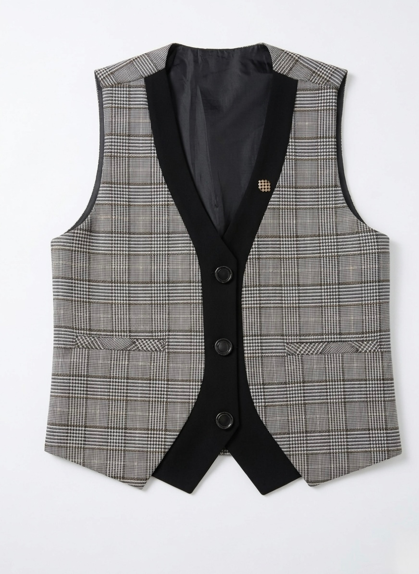 Boys Black & White 4-Piece Suit Set