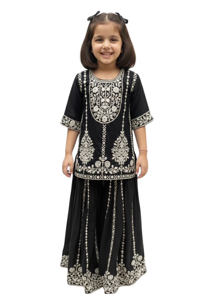 Black Palazzo Set (2–4 Years)