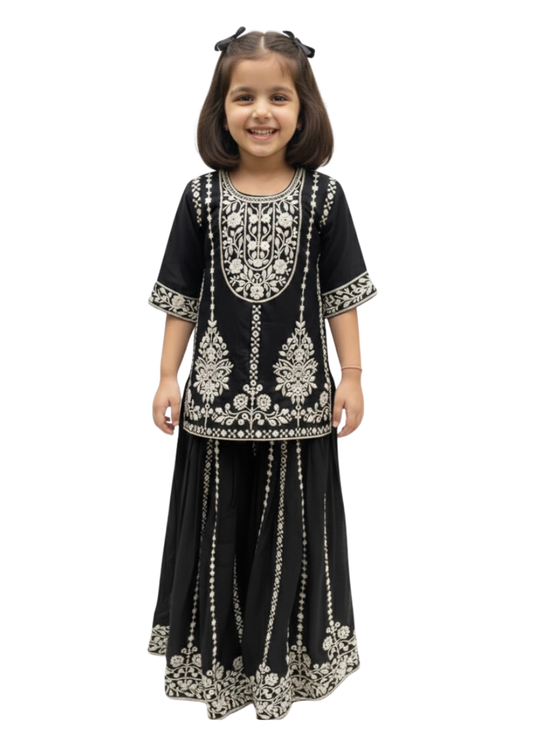 Black Palazzo Set (2–4 Years)