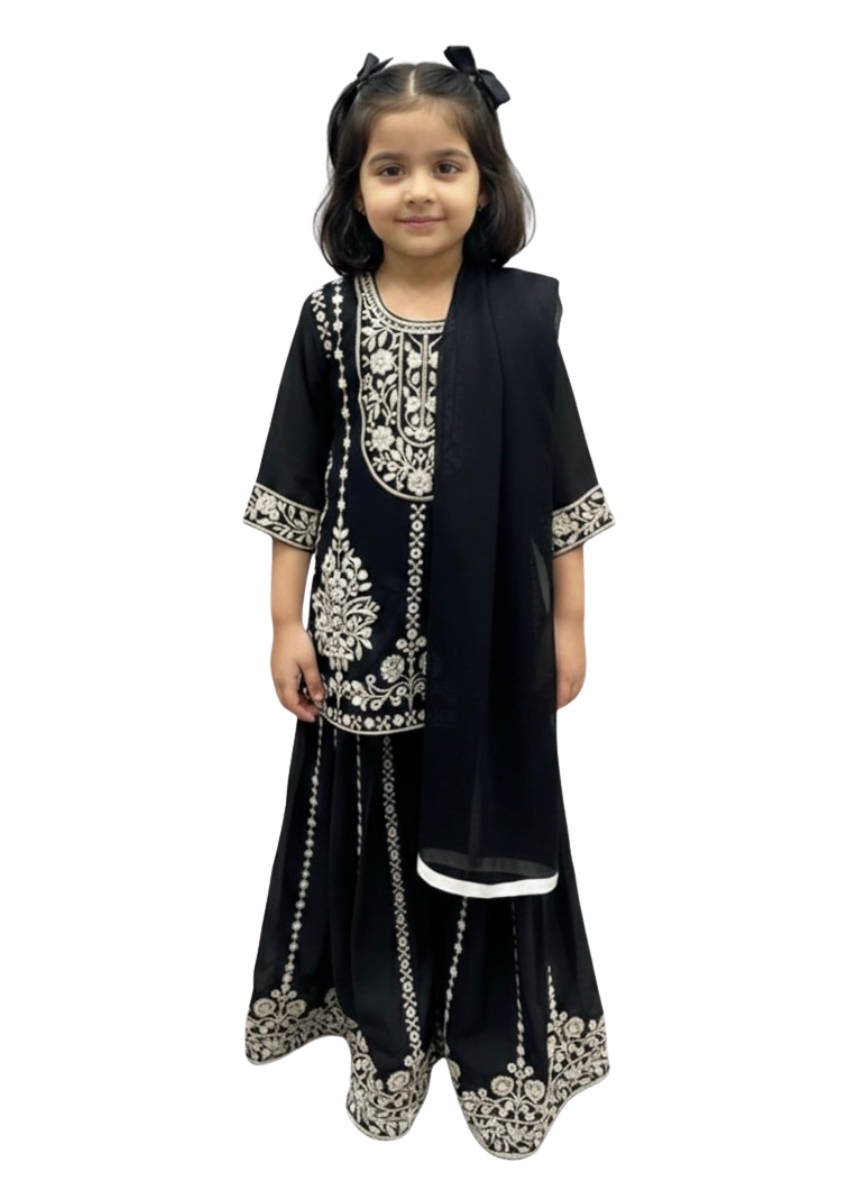 Black Palazzo Set (2–4 Years)