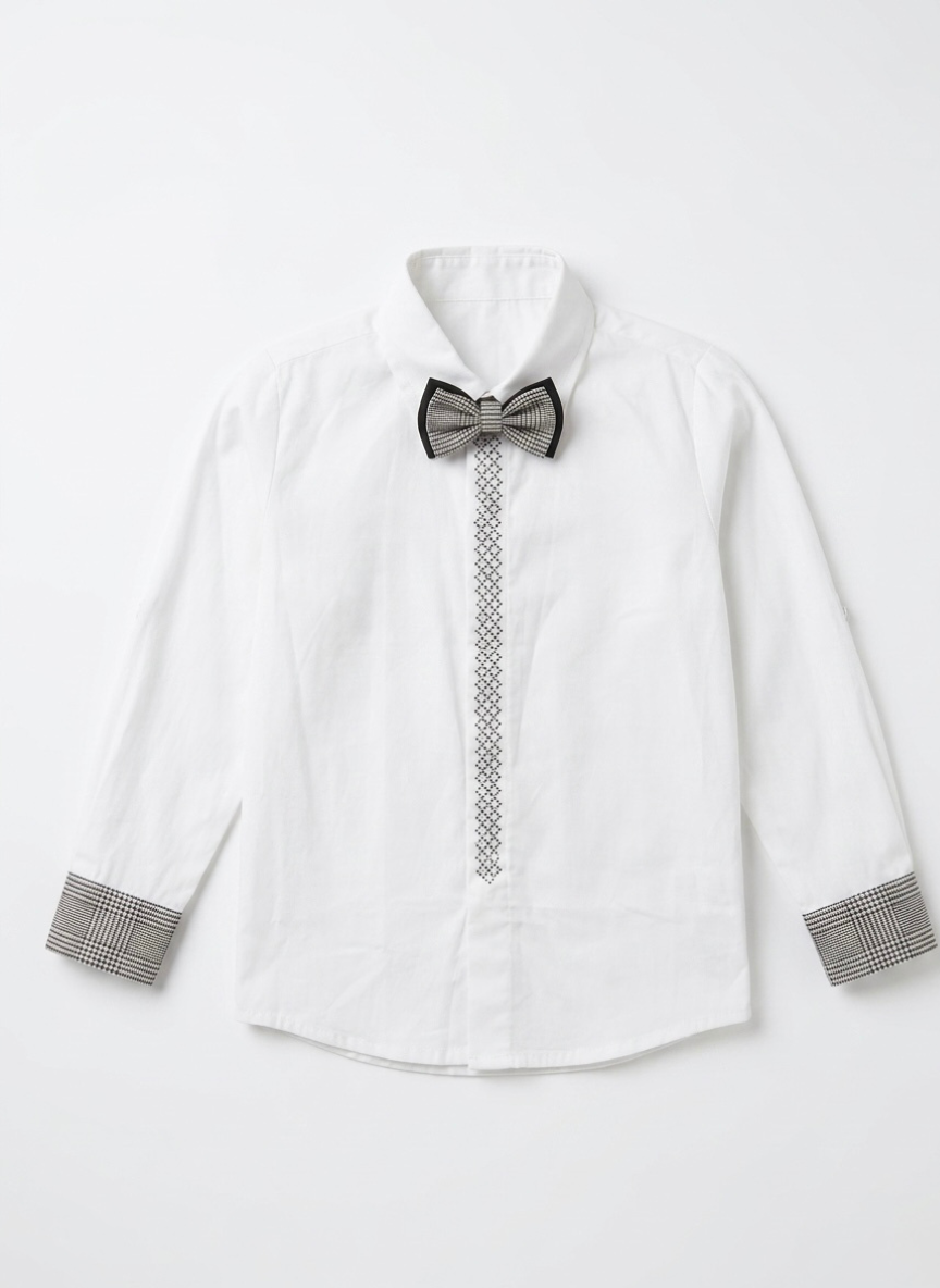 Boys Black & White 4-Piece Suit Set