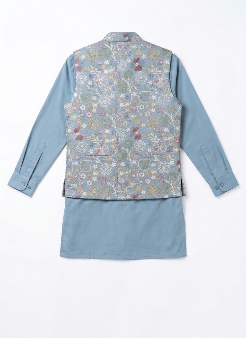 Powder Blue Boys Kurta Set