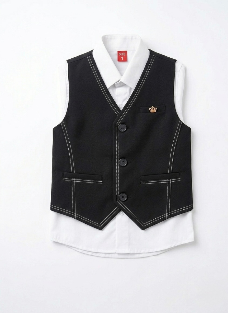 Boys Black 3-Piece Tuxedo Suit