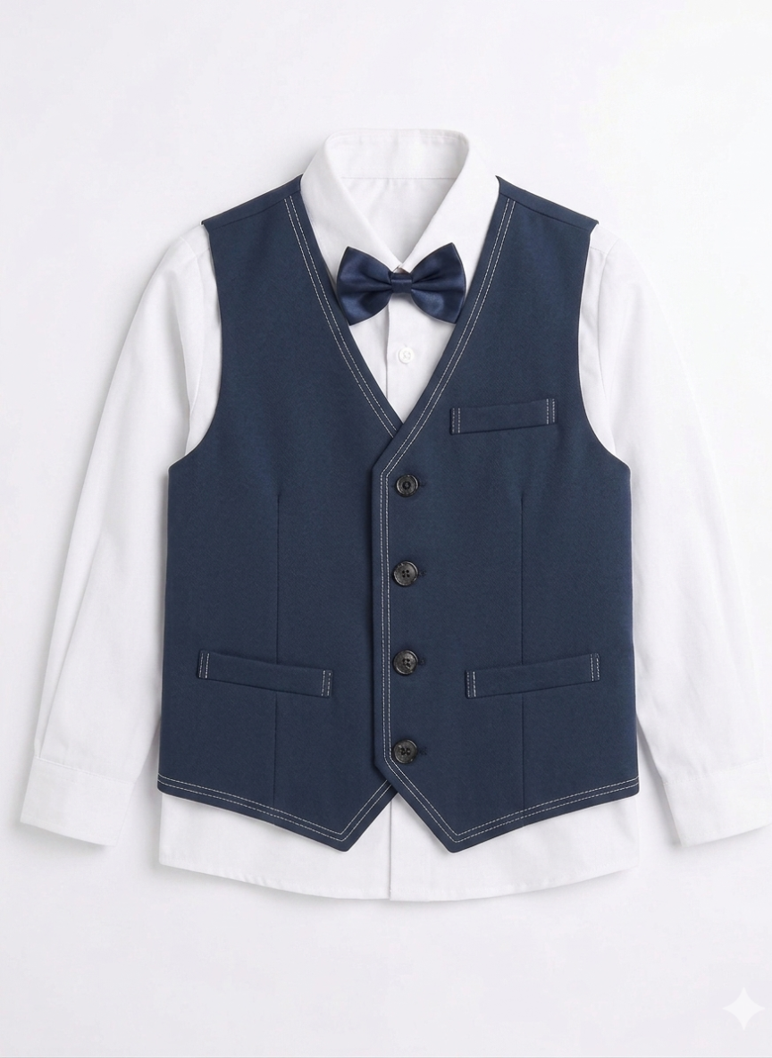 Navy Blue 3-Piece Boys Tuxedo Set