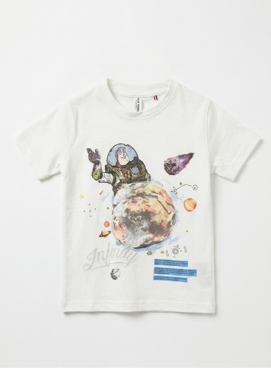 Boys Buzz Graphic White T-Shirt
