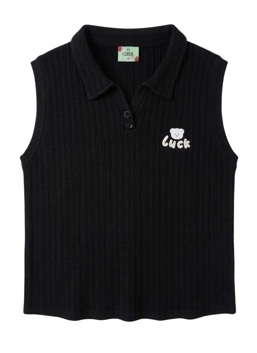 Girls Black Polo T-Shirt (5–11 Years)
