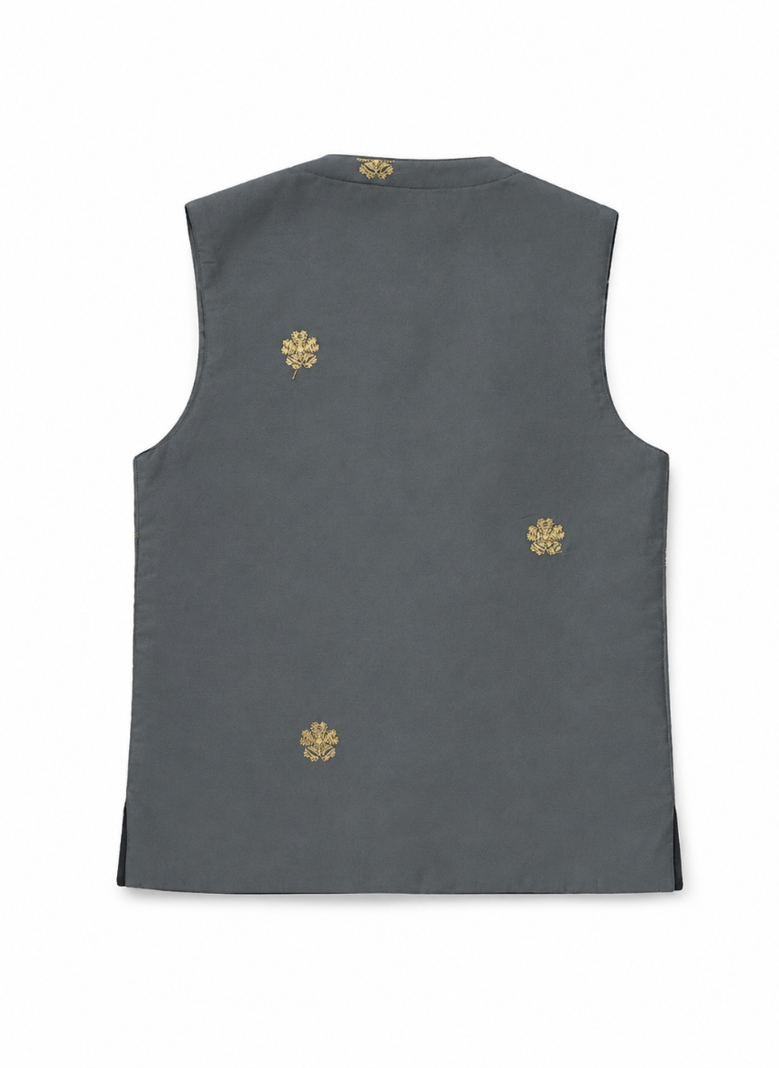 Grey Embroidered Kurta Set