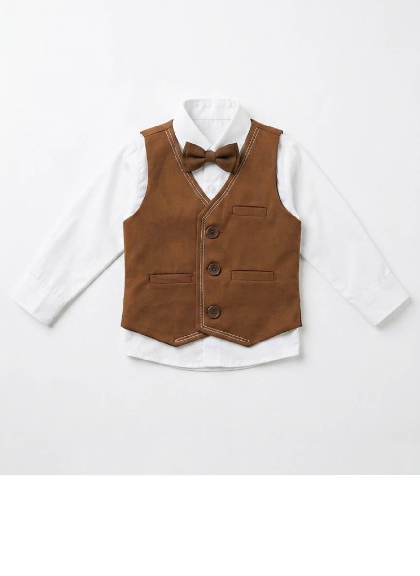 Brown Boys 3 Piece Tuxedo Set