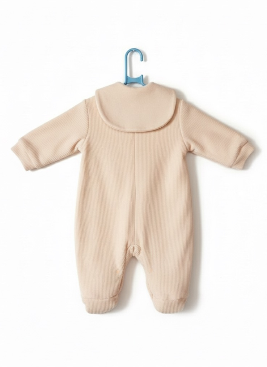 Peach Teddy Cotton Baby Romper