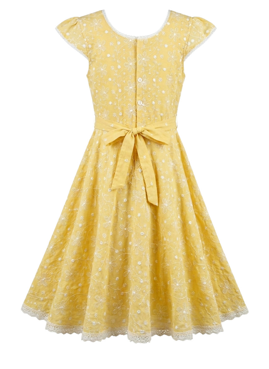 Yellow Floral Cotton Dress