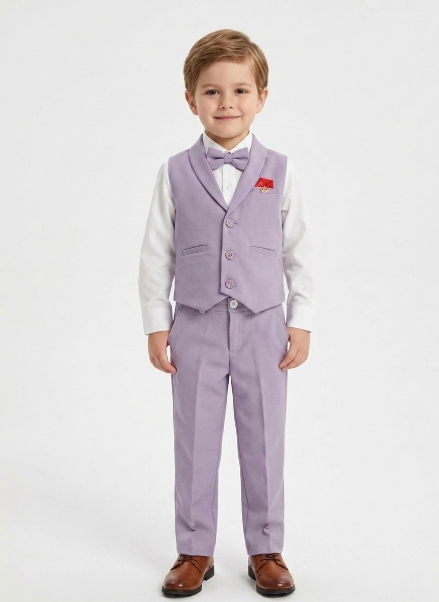 Lavender Boys Waistcoat Set