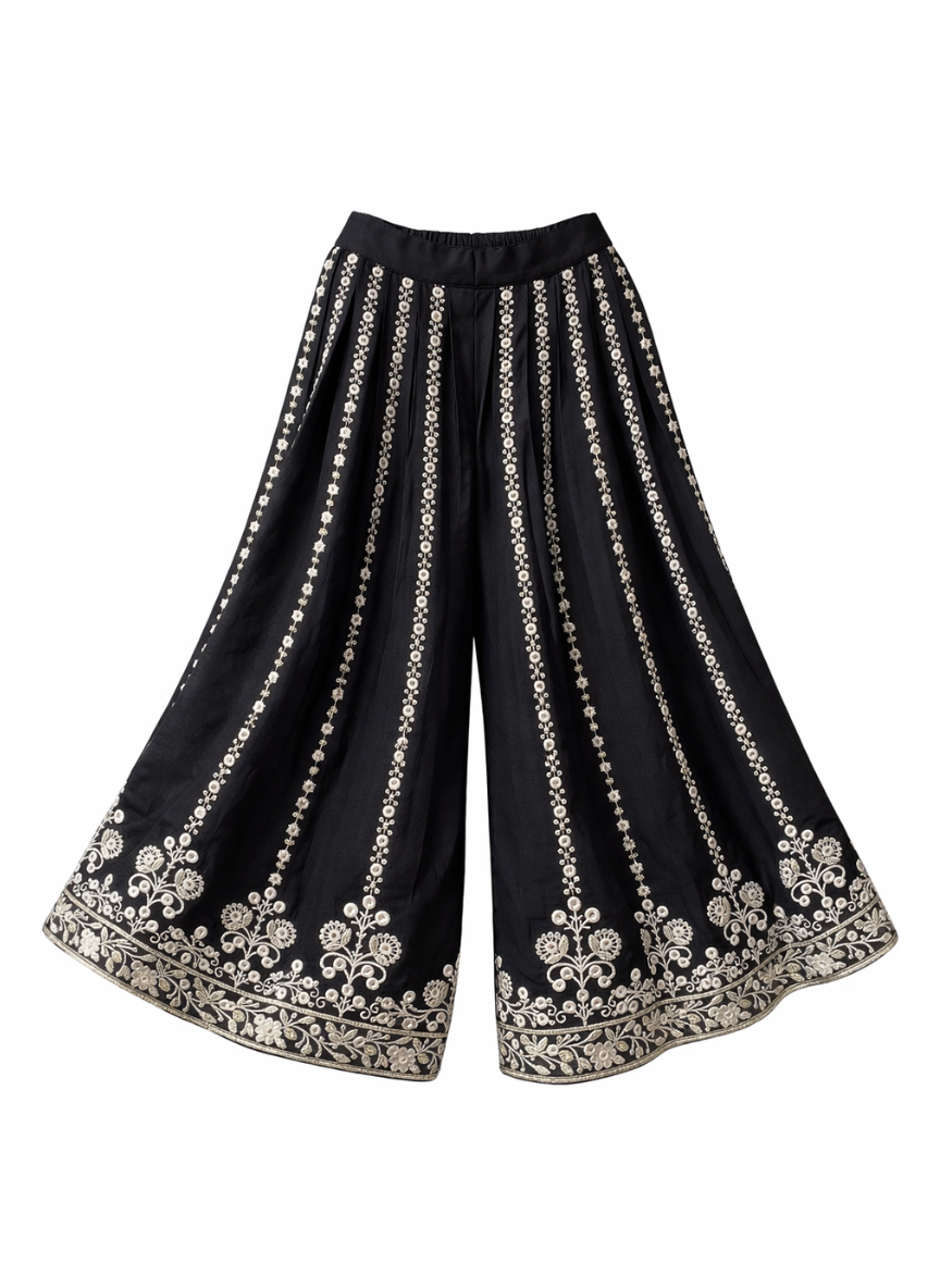 Black Palazzo Set (2–4 Years)