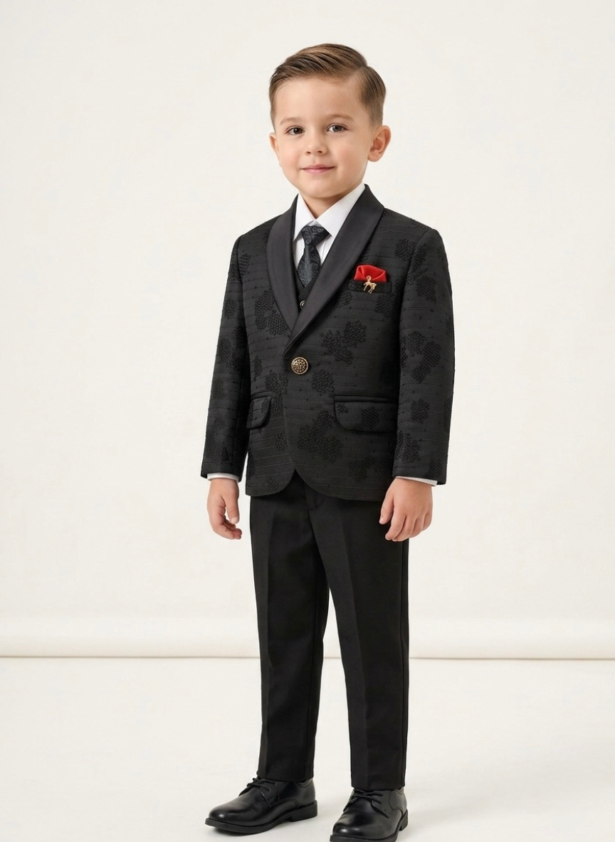 Boys Black Tuxedo Set