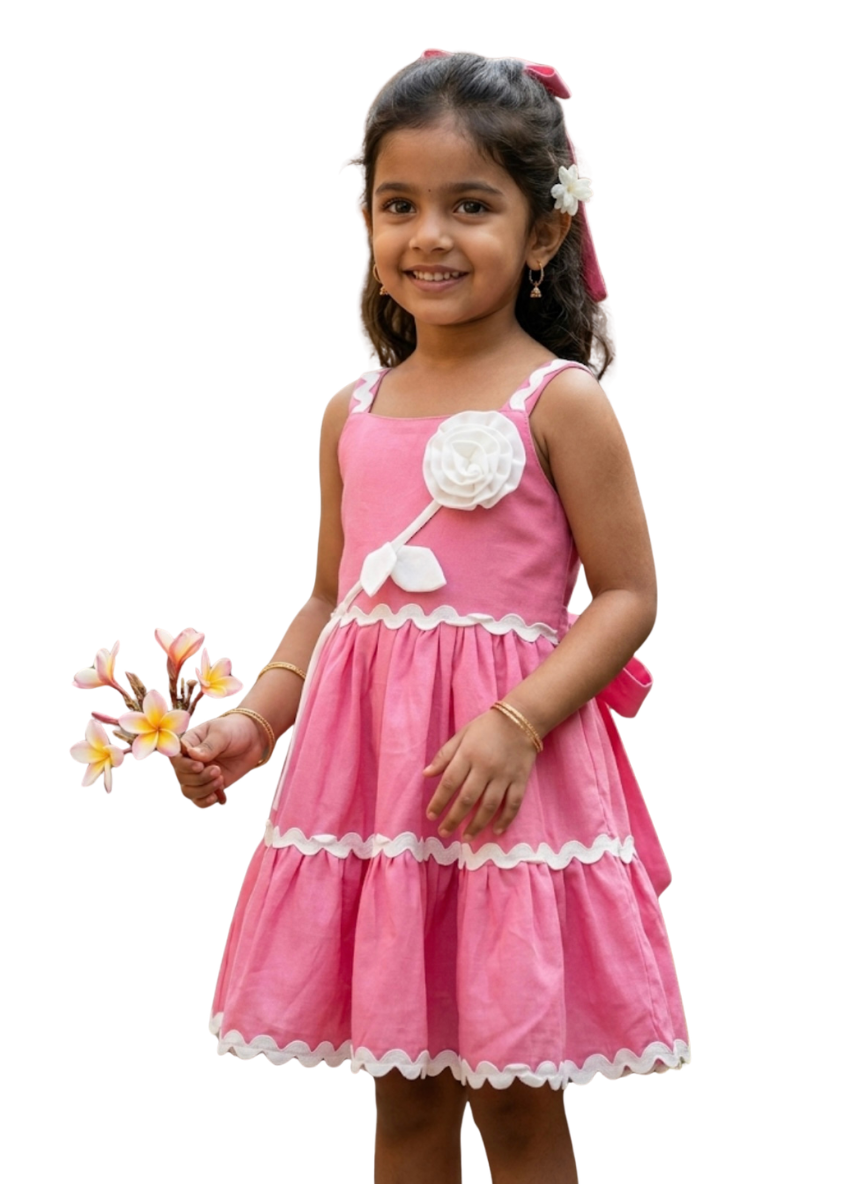 Pink Floral Cotton Dress