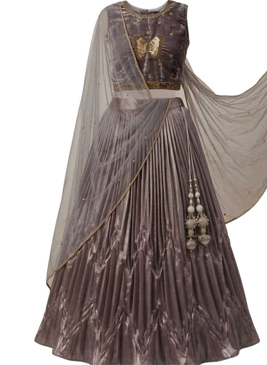 Violet Ethnic Lehenga Set (5–9 Years)