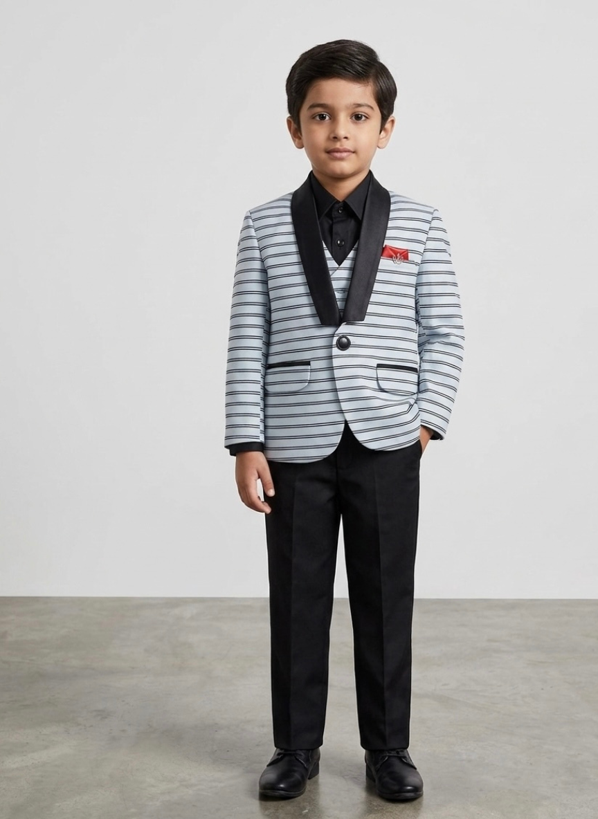 Light Blue 3-Piece Boys Coat Set