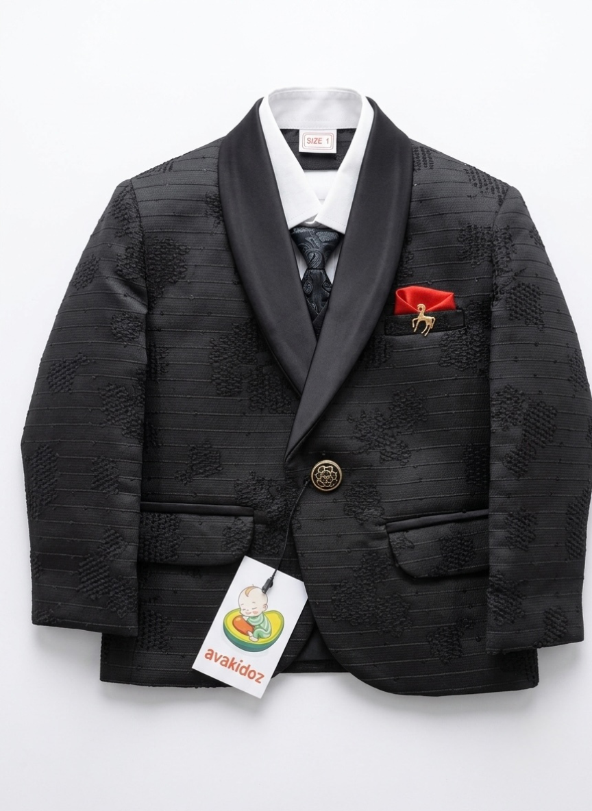 Boys Black Tuxedo Set