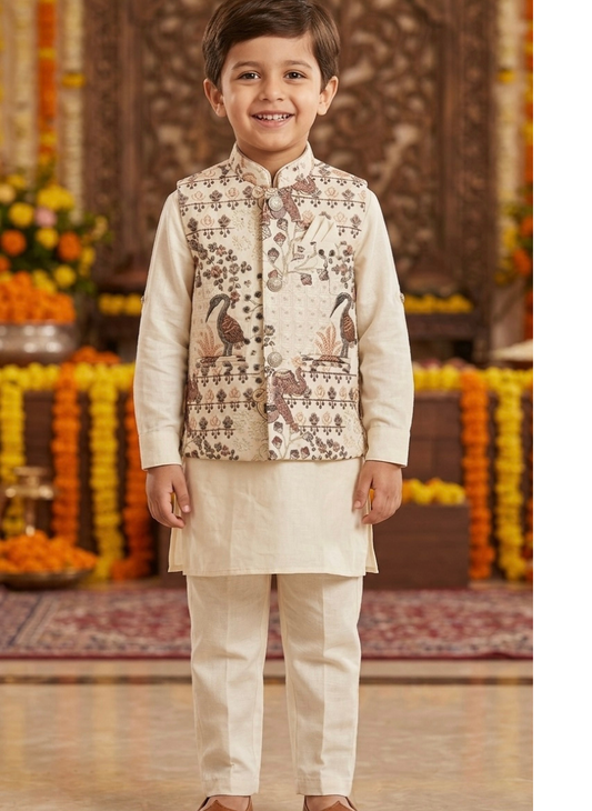 White Embroidered Kurta Set
