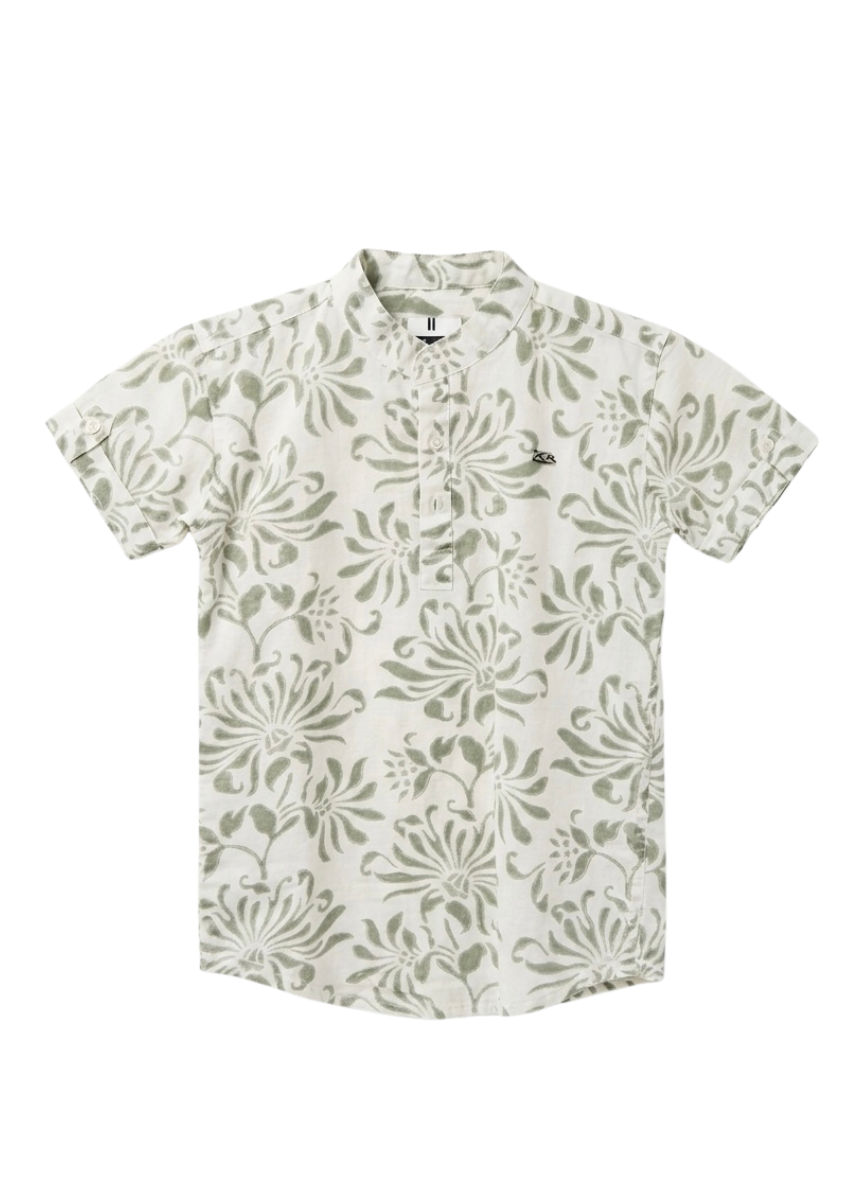 Boys Beige Floral Shirt