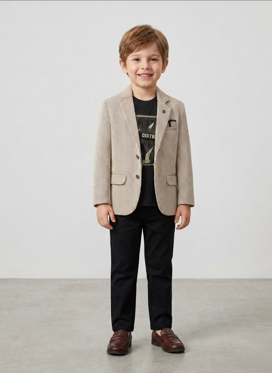 Beige Summer Blazer Set