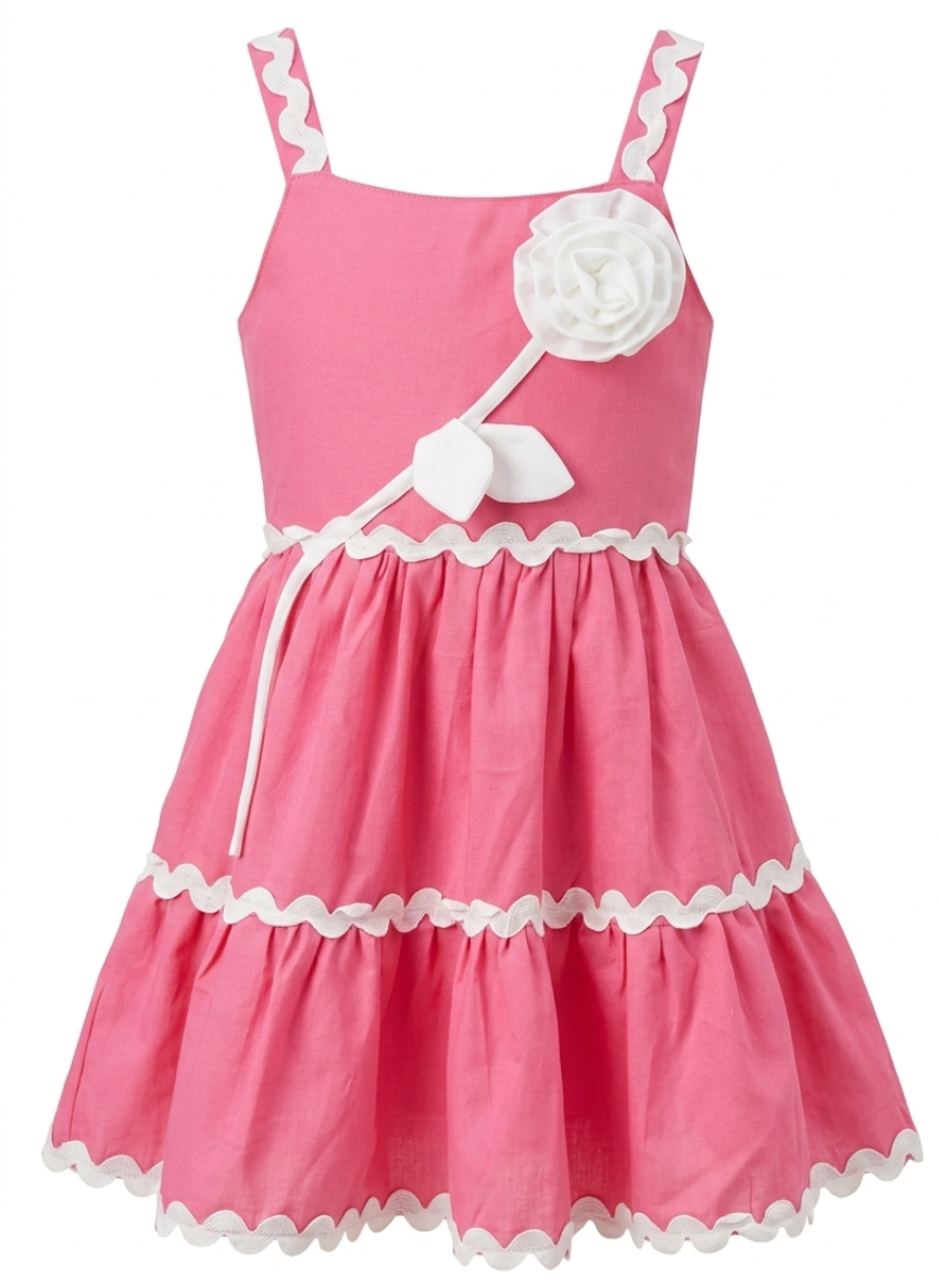 Pink Floral Cotton Dress