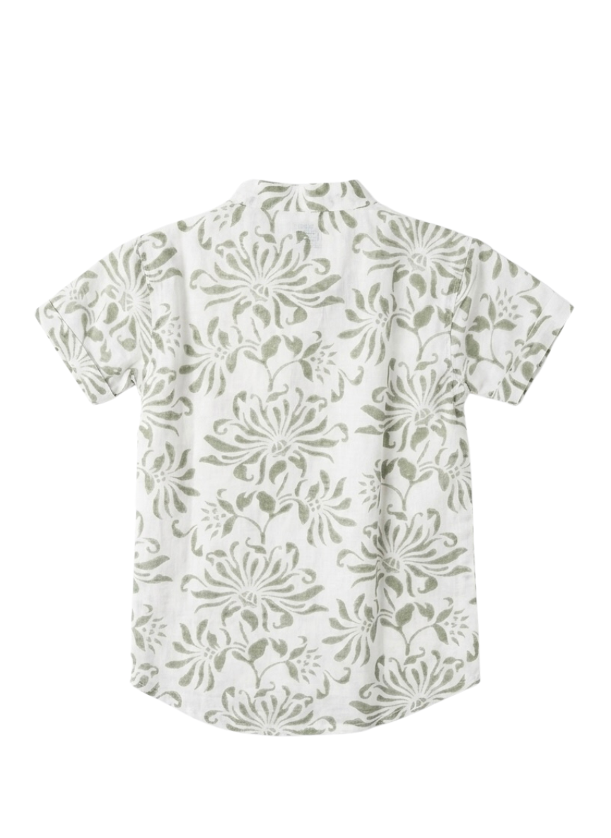 Boys Beige Floral Shirt