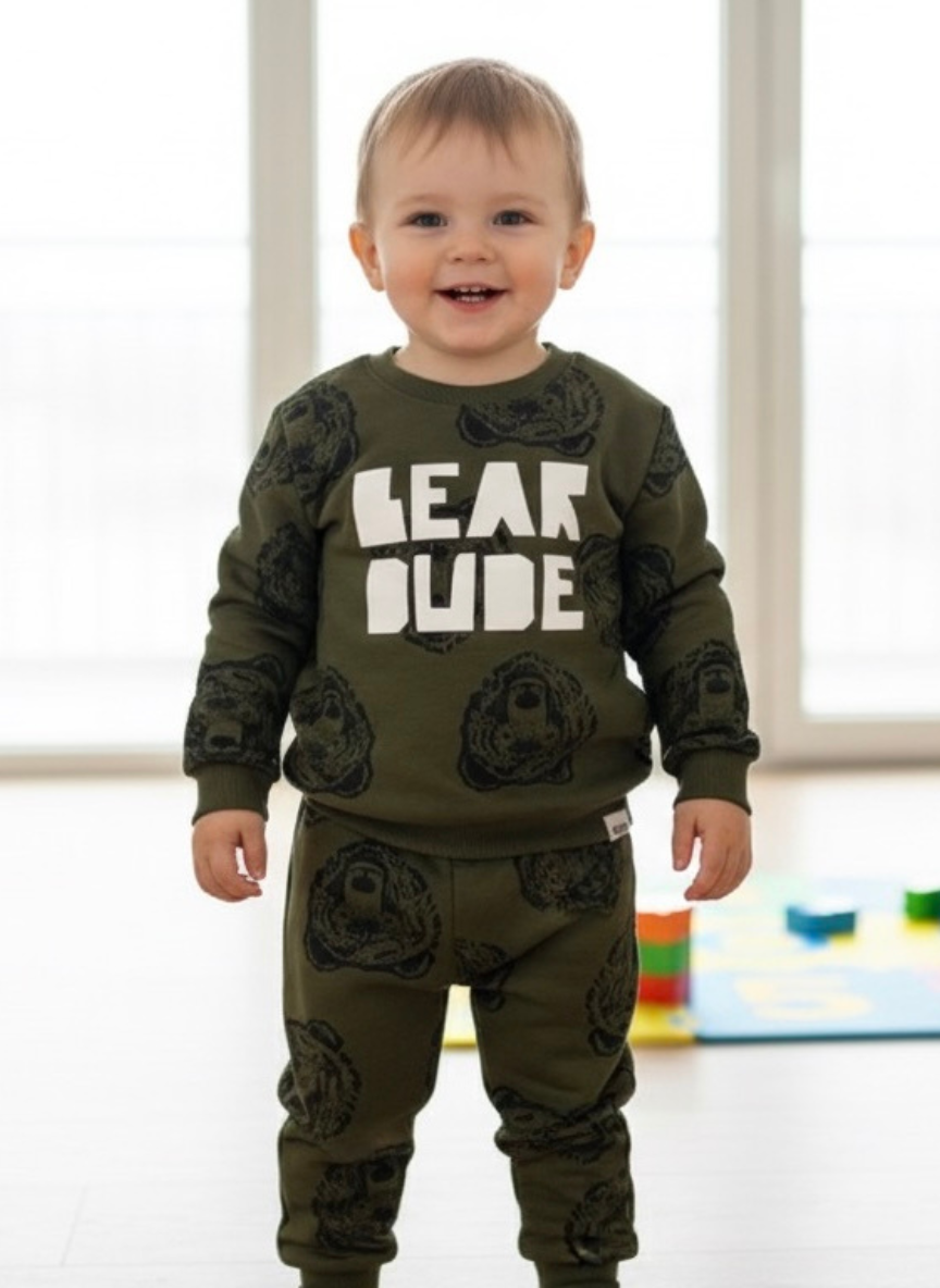 Boys Dark Green Fleece Co-Ord Set