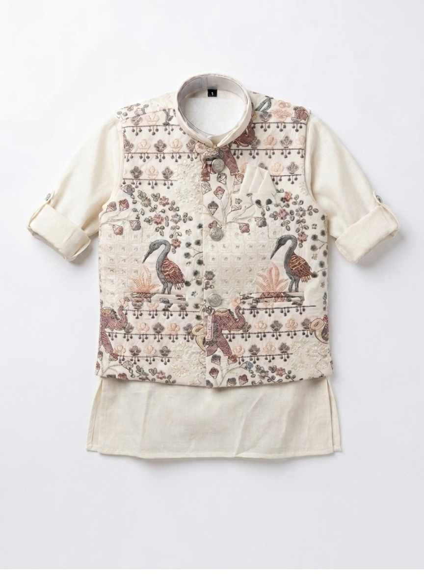 White Embroidered Kurta Set