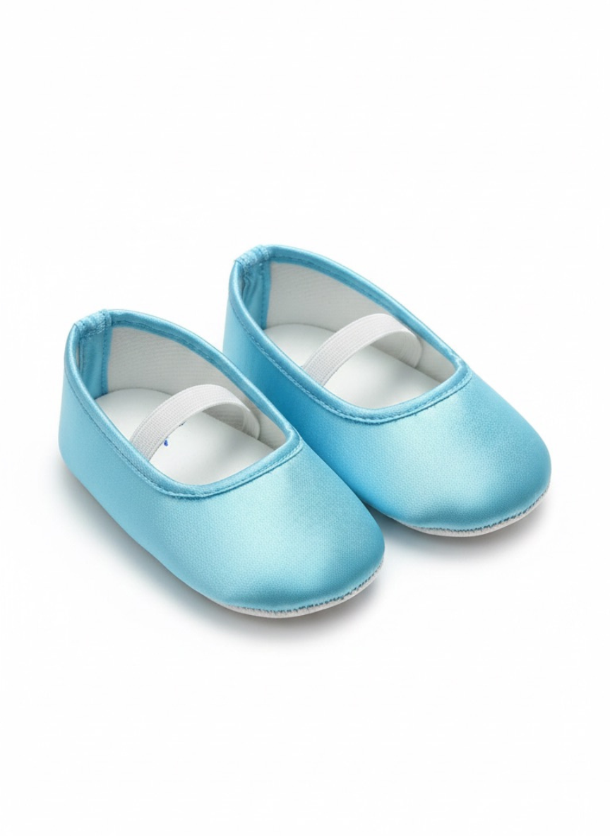 Blue Flower Party Dress with Hairband & Booties (0-6M)