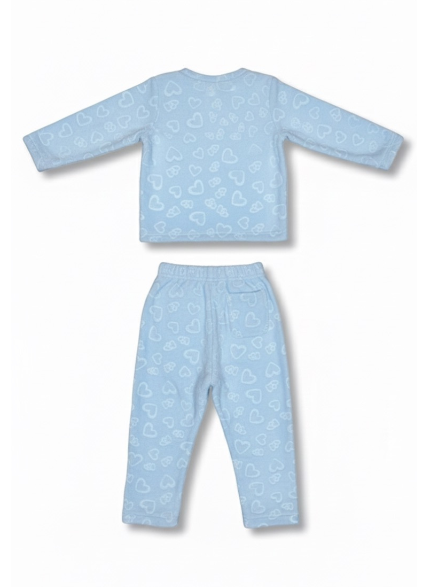 Light Blue Velvet Night Suit Set for Kids