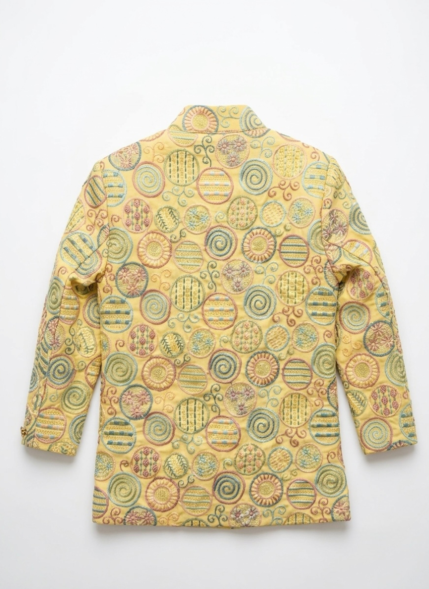 Boys Yellow IndoWestern Set