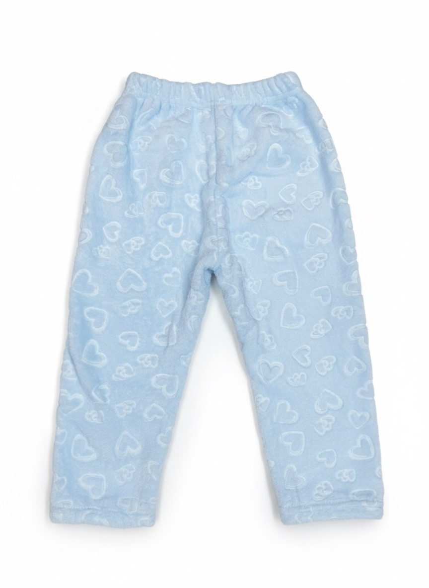 Light Blue Velvet Night Suit Set for Kids