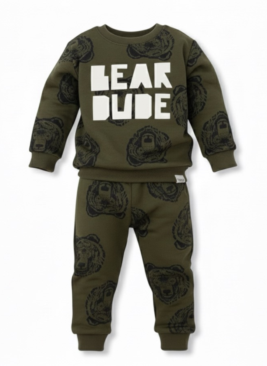 Boys Dark Green Fleece Co-Ord Set
