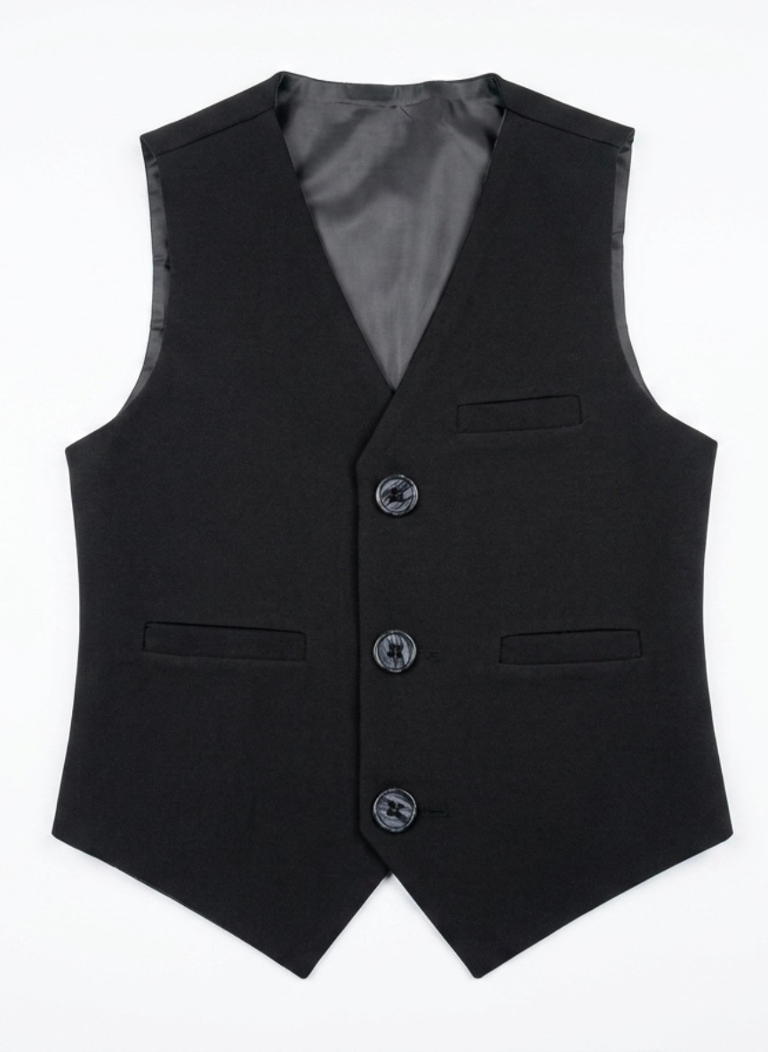 Boys Black 3-Piece Coat Set