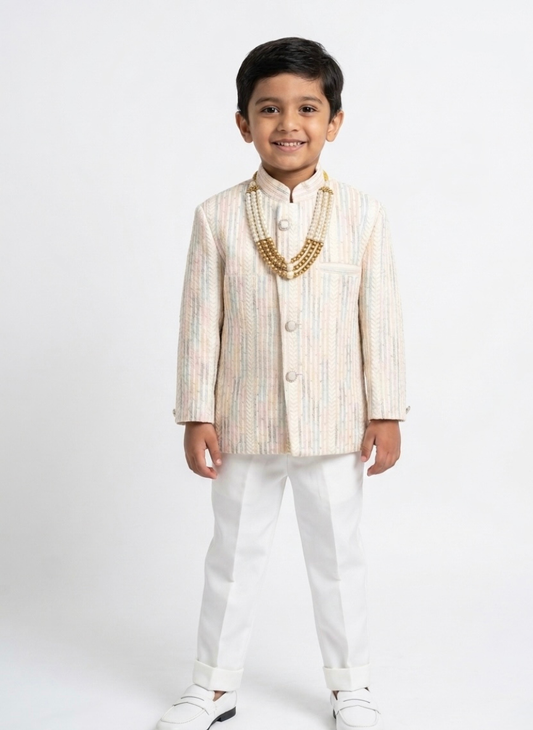 White IndoWestern Ethnic Set